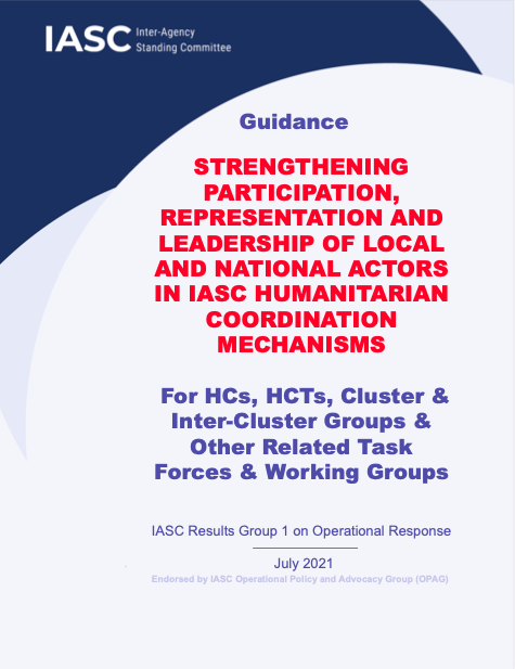 Strengthening participation, representation and leadership of local and national actors in IASC humanitarian coordination mechanisms