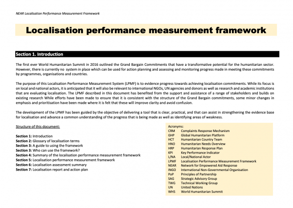 NEAR Localisation Performance Measurement Framework